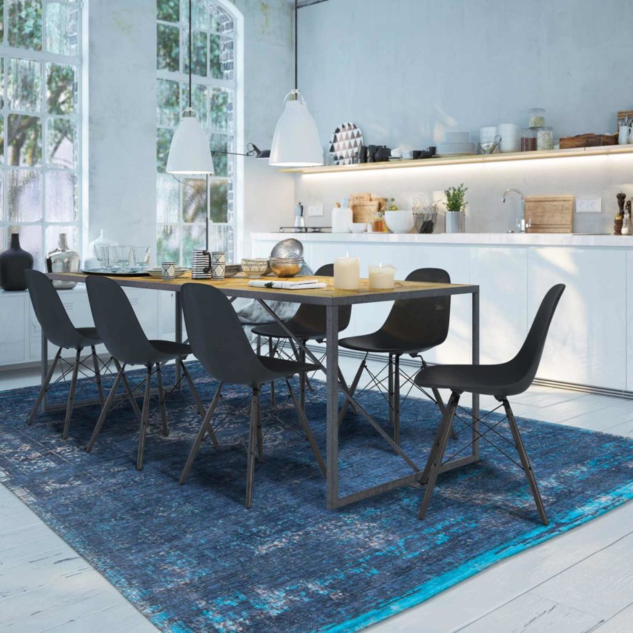 Louis De Poortere teppe LX 8254 Fading World Medaillon Blue Night interior
