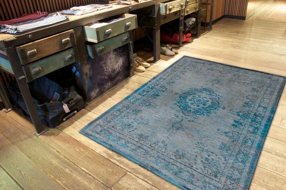 Louis De Poortere teppe LX 8255 Fading World Medaillon Grey Turquoise interior 2