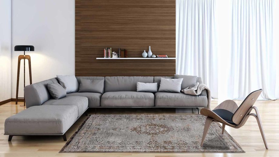 Louis De Poortere teppe LX 8257 Fading World Medaillon Grey Ebony interior