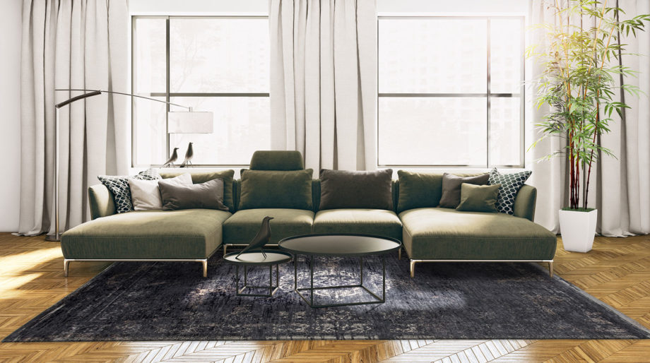 Louis De Poortere teppe LX 8263 Fading World Medaillon Mineral Black interior