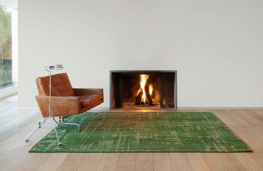 Louis De Poortere teppe LX 9202 Structures Baobab Perrier Green interior 1