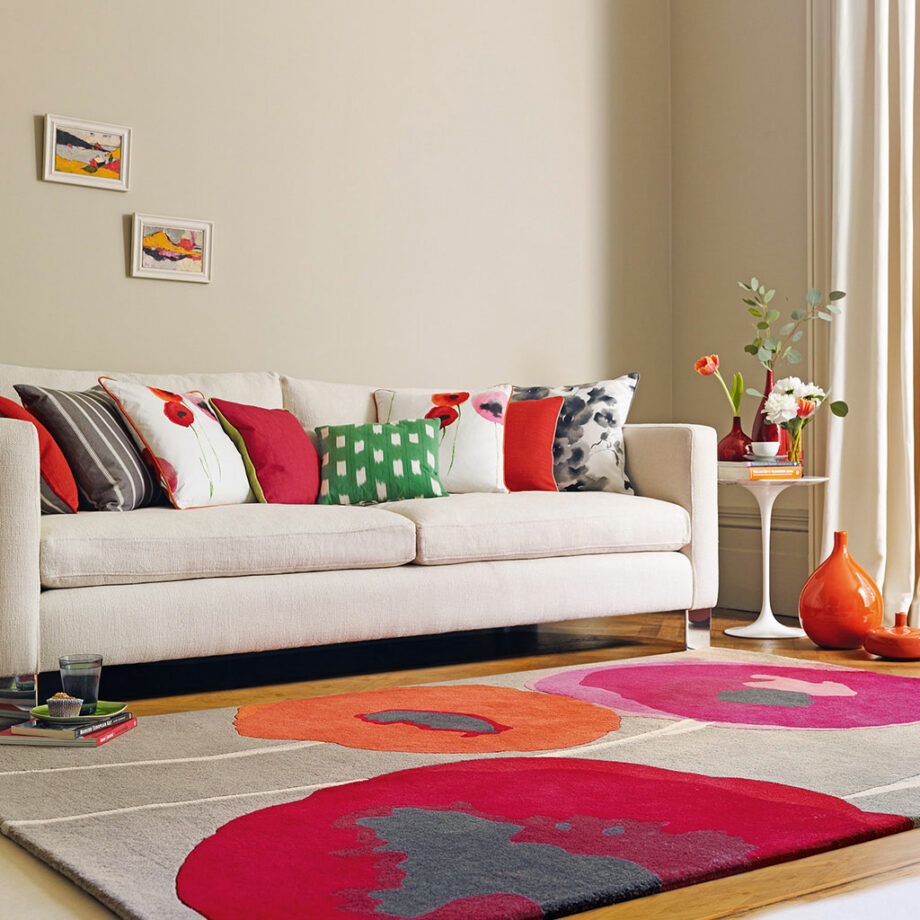 Sanderson Poppies Red Orange 45700 interior