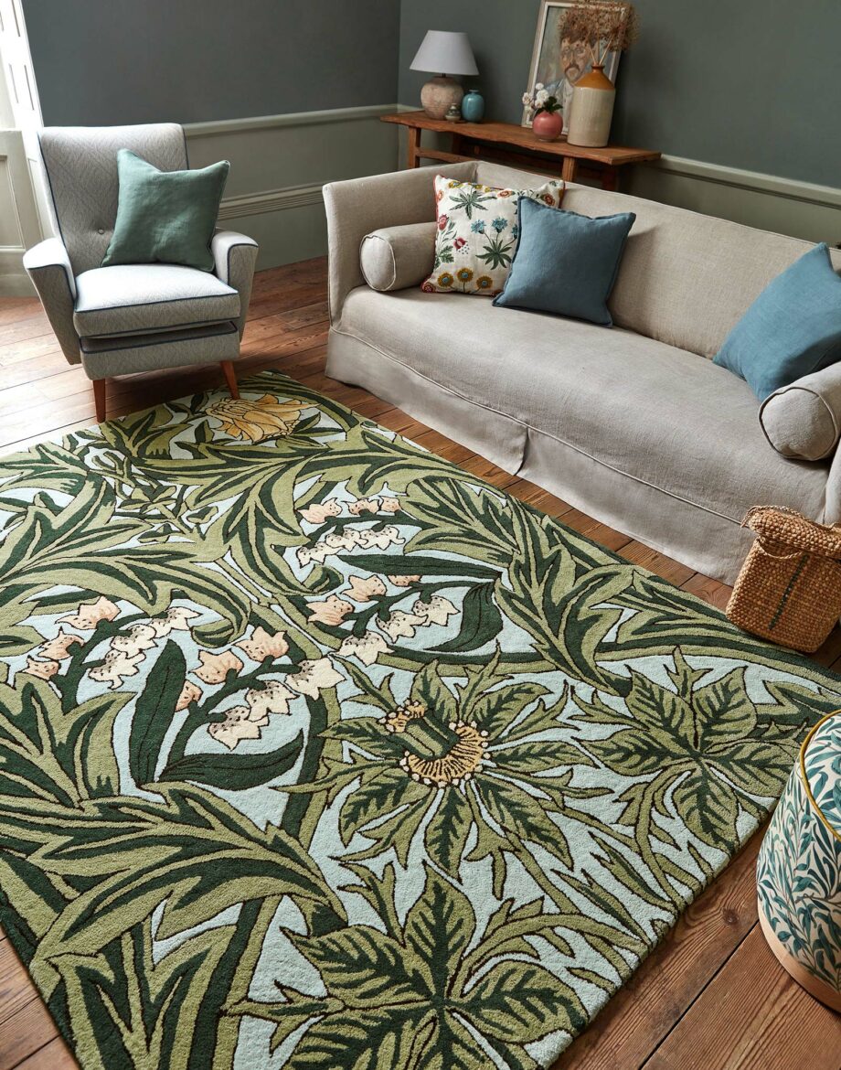 Morris Co Bluebell Leafy Arbour Green 127607 interior 2
