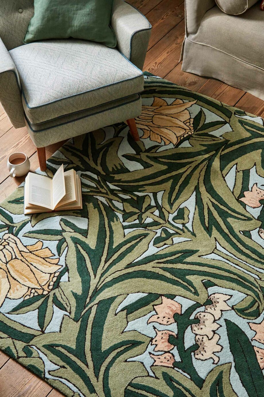 Morris Co Bluebell Leafy Arbour Green 127607 interior 3
