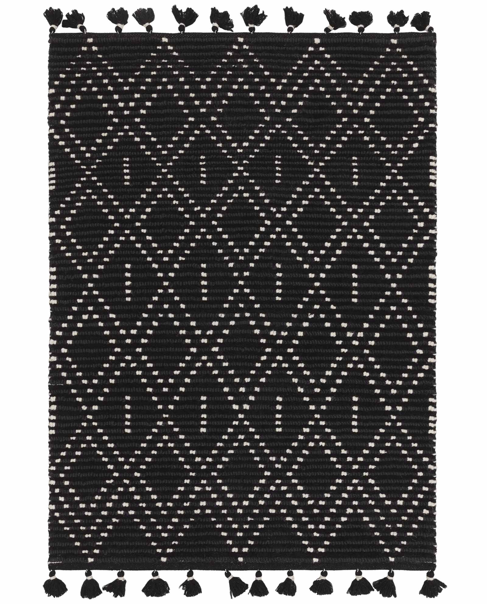 Asiatic Nepal black cream diamond rug