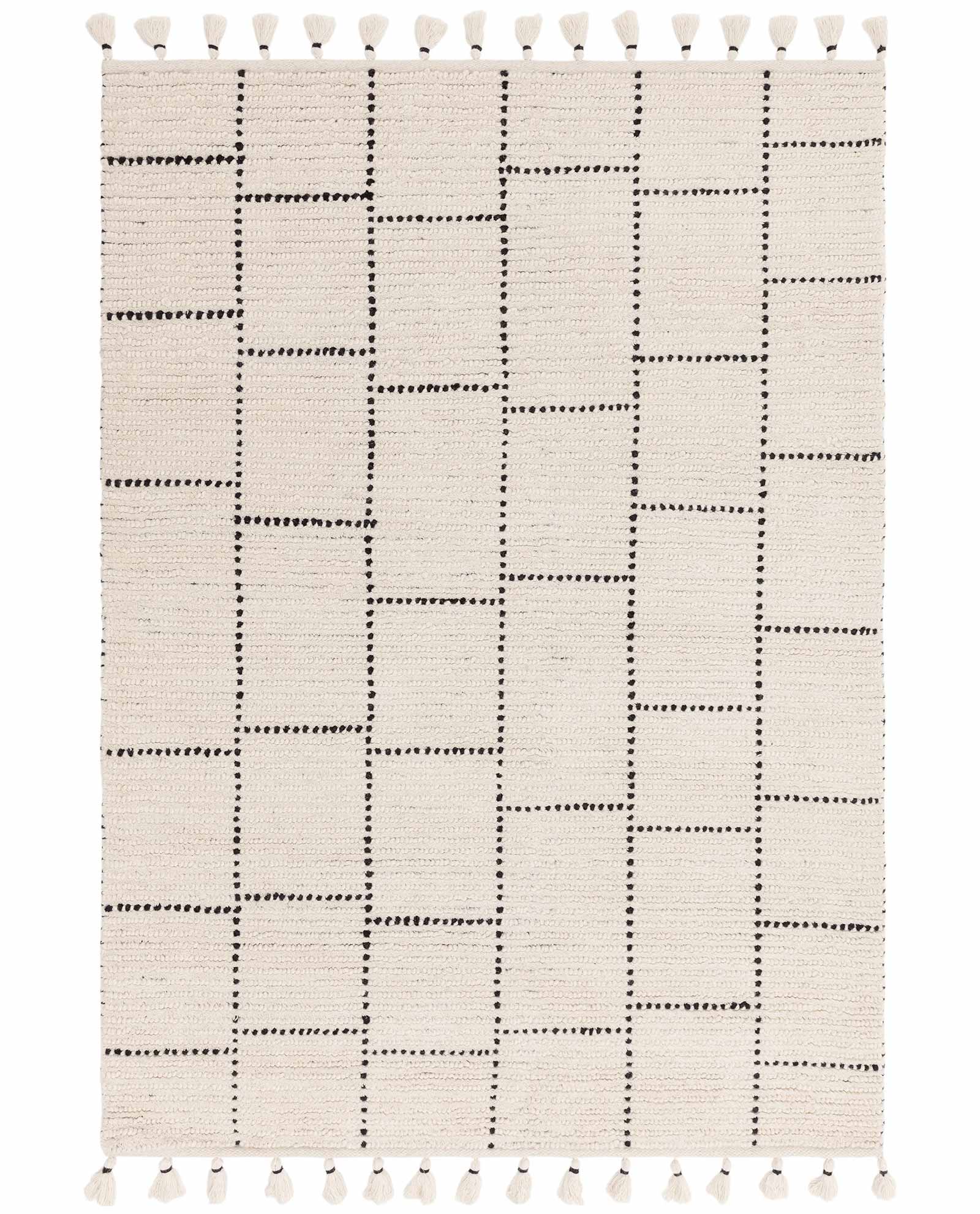 Asiatic Nepal black cream tile rug