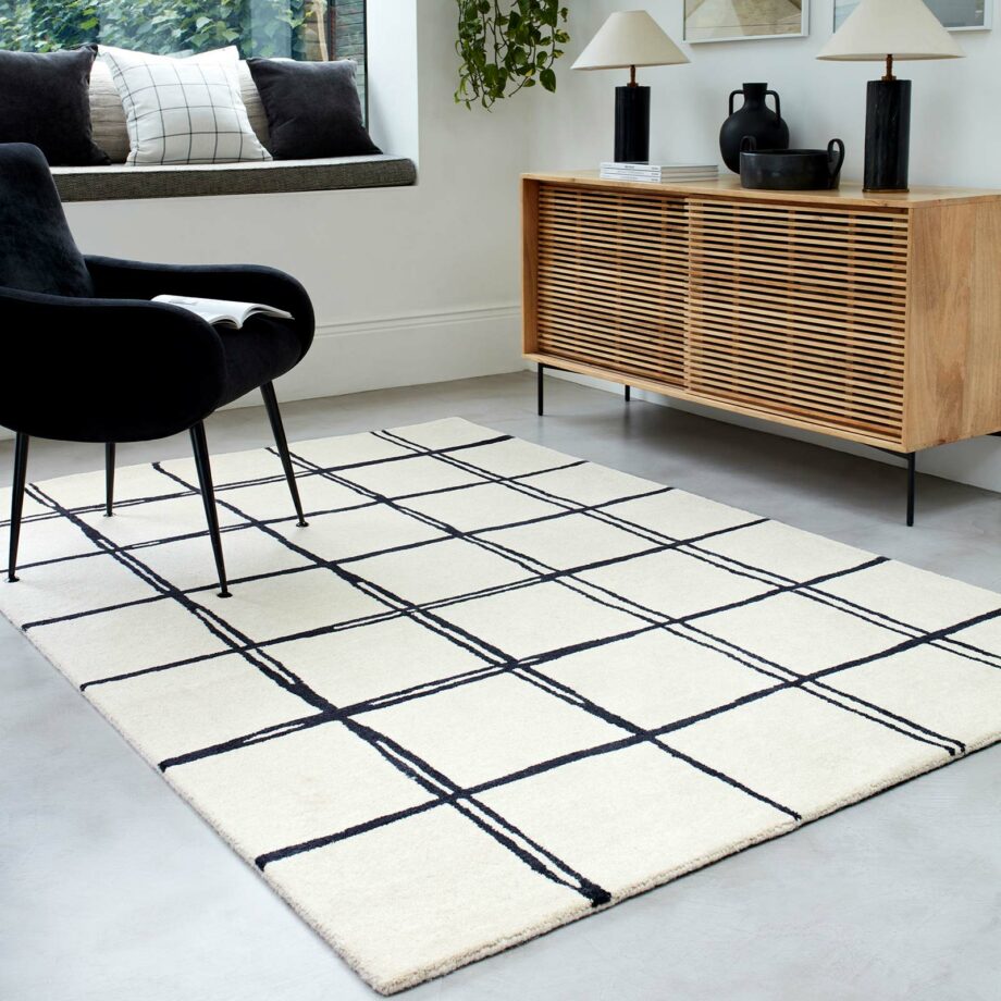 Asiatic teppe Albany Grid Monochrome interior square