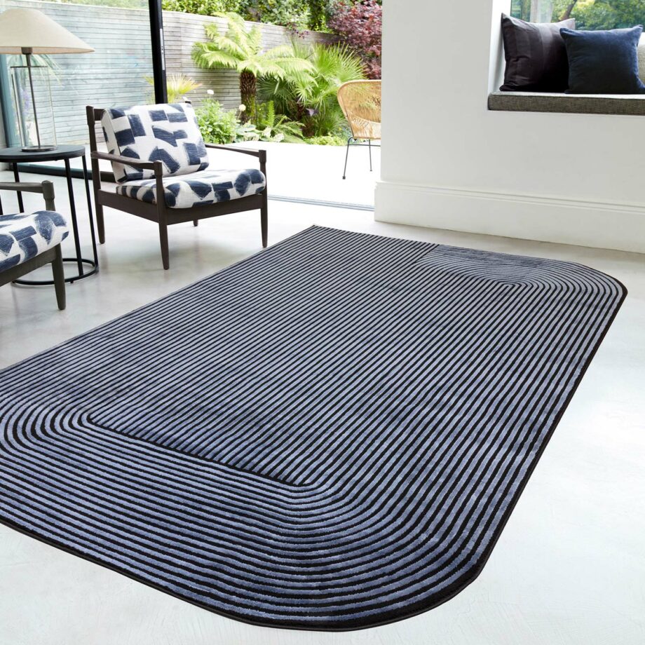 Asiatic teppe Kuza Shape Black Navy interior square