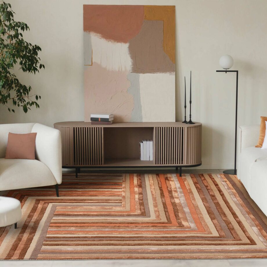 Asiatic teppe Matrix 80 Network Terracotta interior square