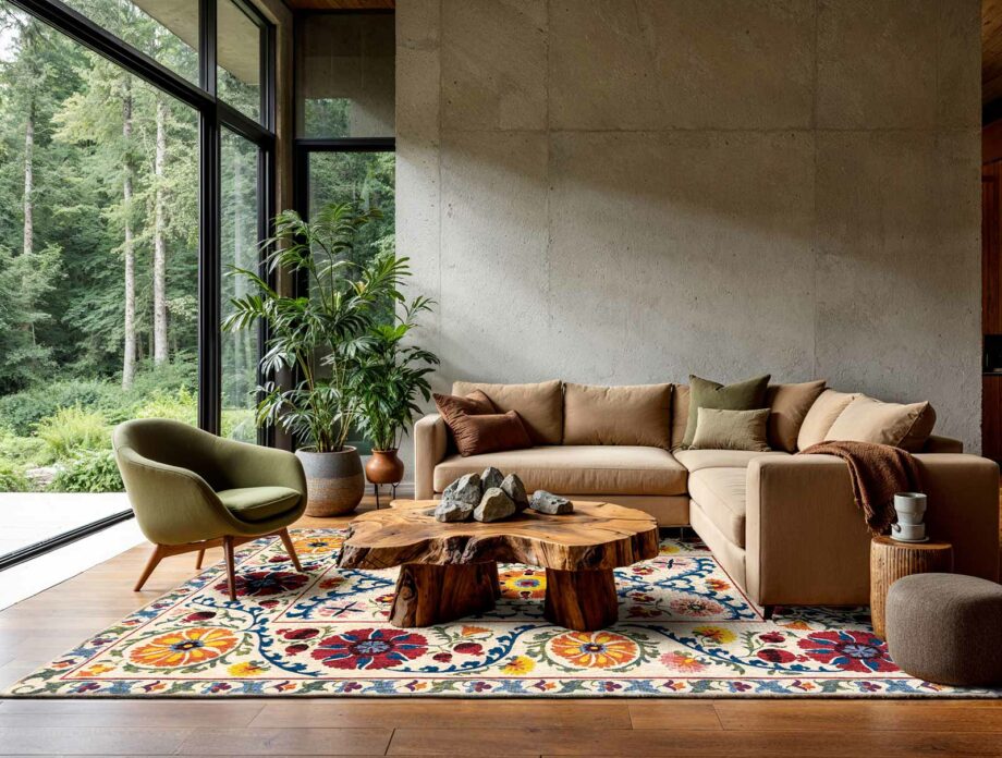 Louis De Poortere teppe Antiquarian Suzani 9728 Origine Ambiance