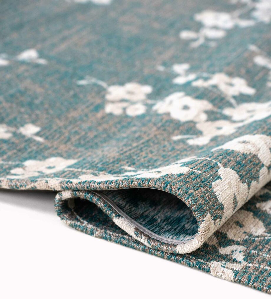 Louis De Poortere teppe Sakura 9850 Sakura Lake Blue fold