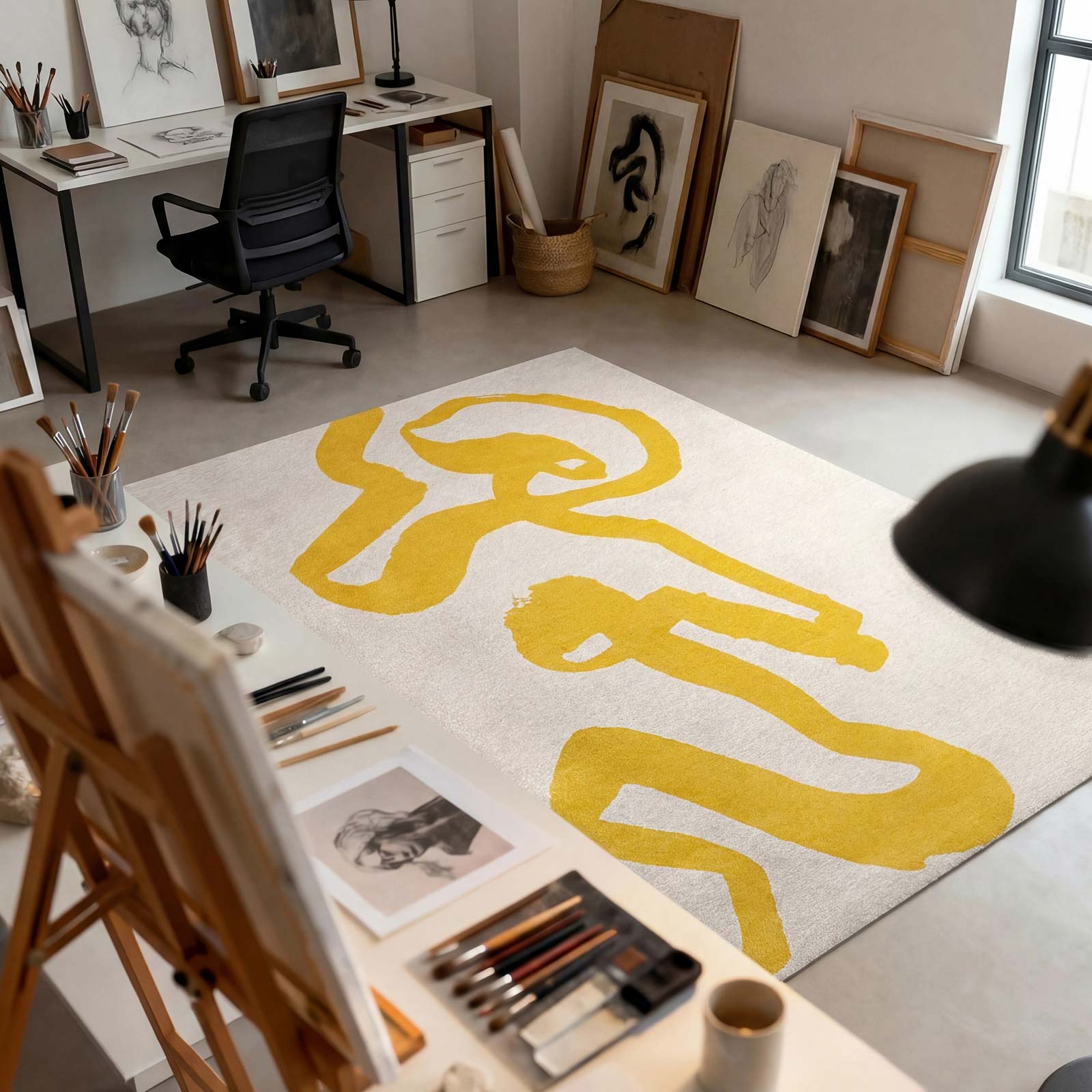 Louis De Poortere teppe Craft 2084 Ribbon Pure Yellow interior